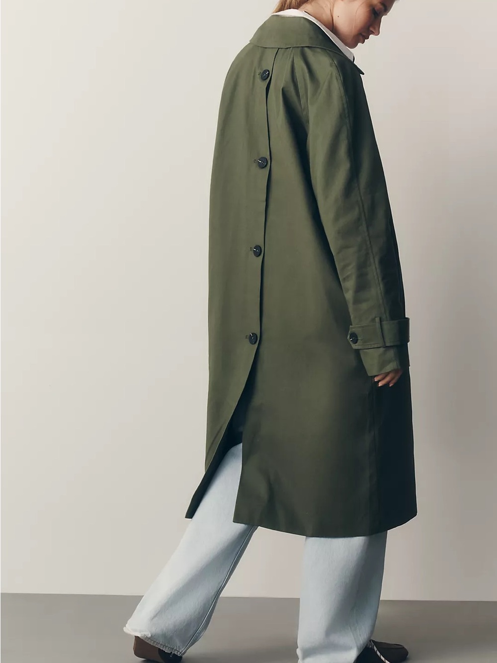 Anthropologie Tan Avec Les Filles Long Trench Coat - Picture 3 of 4